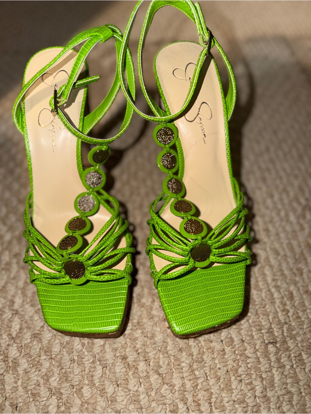 Jessica Simpson Bright Lime Green Strappy Women's Heels